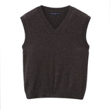 V Neck Vest_Mocha