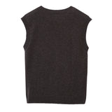 V Neck Vest_Mocha
