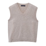 V Neck Vest_Oatmeal