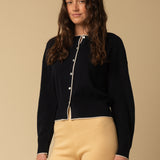 Volume Sleeve Cardigan_Dark Navy