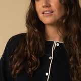Volume Sleeve Cardigan_Dark Navy