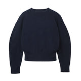 Volume Sleeve Cardigan_Dark Navy