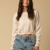 Crop Long Sleeve Sweater_White