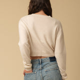 Crop Long Sleeve Sweater_White