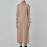 Turtleneck Maxi Dress_Camel