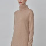 Turtleneck Maxi Dress_Camel