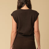 Detachable Sleeve Top_Brown