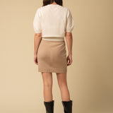 Cashmere Mini Skirt_Camel