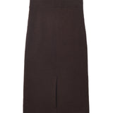 Straight Midi Skirt_Brown