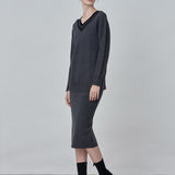 Straight Midi Skirt_Graphite