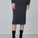Straight Midi Skirt_Graphite