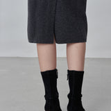 Straight Midi Skirt_Graphite