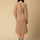 Volume Sleeve A Line Dress_Camel