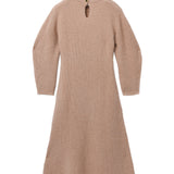 Volume Sleeve A Line Dress_Camel