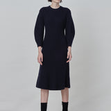 Volume Sleeve A Line Dress_Dark Navy