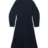 Volume Sleeve A Line Dress_Dark Navy