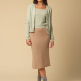 Straight Midi Skirt_Camel