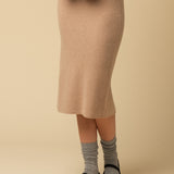 Straight Midi Skirt_Camel