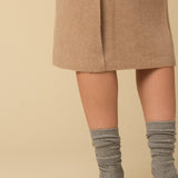 Straight Midi Skirt_Camel