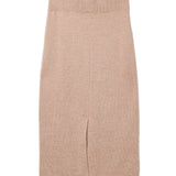 Straight Midi Skirt_Camel
