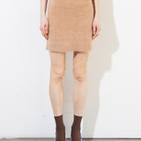 Brushed Cashmere Mini Skirt_Camel