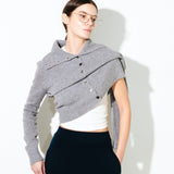 High Neck Cardigan_Graphite