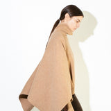 High Neck Poncho_Camel