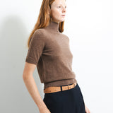 High Neck Shortsleeve_Mocha