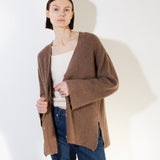 Oversized Ribbed Cardigan_Mocha