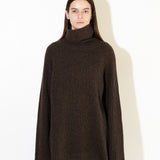 Ribbed Turtleneck Sweater_Brown