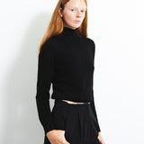 Simple High Neck Sweater_Black
