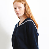 Sailor Collar Top with Color Point_Dark Navy