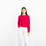 Cashmere Brushed Long Sleeve Sweater_Hot Pink