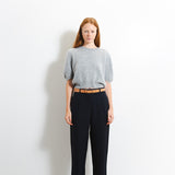 Brushed Puff Shortsleeve Top_Grey Pearl