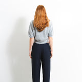 Brushed Puff Shortsleeve Top_Grey Pearl