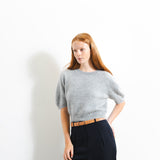 Brushed Puff Shortsleeve Top_Grey Pearl