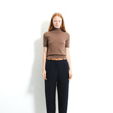 High Neck Shortsleeve_Mocha