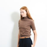 High Neck Shortsleeve_Mocha