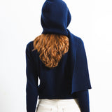 RIBBED HOODED SCARF_Navy