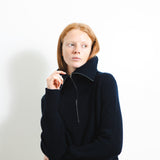 Ribbed Half Zip Pullover_Dark Navy