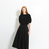 Brushed Puff Shortsleeve Top_Black