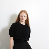 Brushed Puff Shortsleeve Top_Black