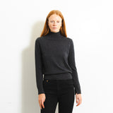 Simple High Neck Sweater_Graphite