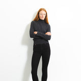 Simple High Neck Sweater_Graphite