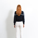 Sailor Collar Top with Color Point_Dark Navy