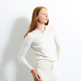 Classic Polo Sweater_Vintage White