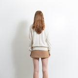 Oversized V-neck Sweater_Ivory