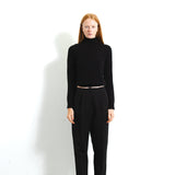 Simple High Neck Sweater_Black