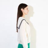 Sailor Collar Top with Color Point_White
