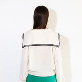 Sailor Collar Top with Color Point_White